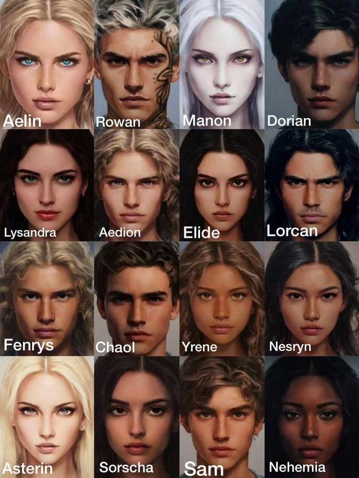 an image of many different faces and hair styles for the characters in game character creation