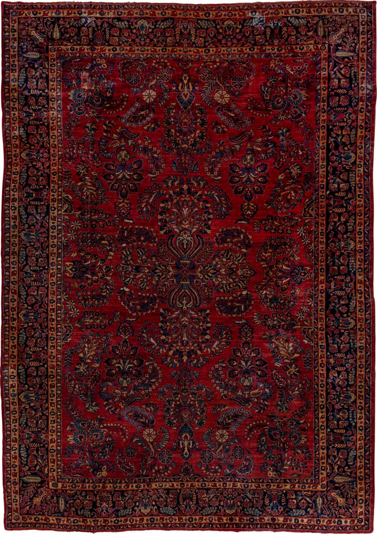 10' x 14' one-of-a-kind handmade vintage Sarouk large size rug. Color palette: brown, red, gray, blue, pink, black, charcoal Maroon Persian Rug, Persian Rug Desktop Wallpaper, Persian Rug Aesthetic, Rug Wallpaper, Beachy House, Eclectic Glam, Italian Boutique, Iranian Rugs, Red Persian Rug