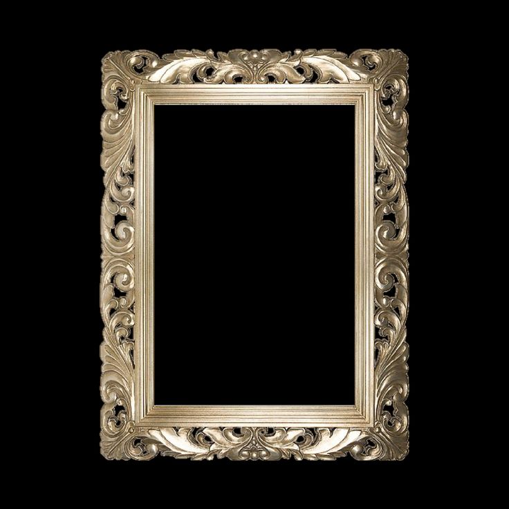 an ornate gold frame on a black background with clipping area for text or image