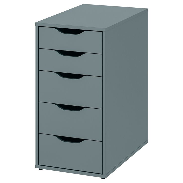 an office filing cabinet with five drawers on each side and one door open to reveal the bottom drawer