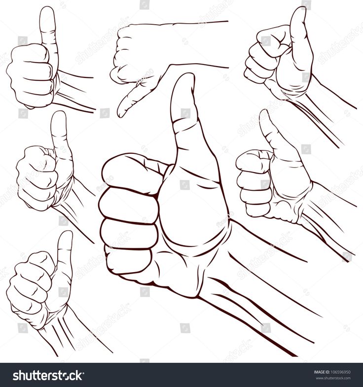 hand gestures set - miscellaneous symbols / objects illustrations on separate layers for easy editing and coloring