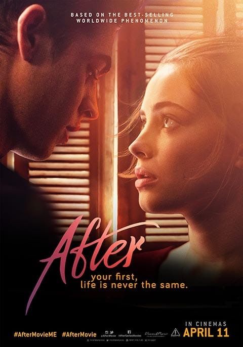 a movie poster for after you first, life is always better with an image of a man and woman looking at each other