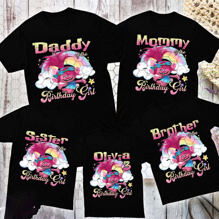 three shirts with the words daddy and daughter printed on them