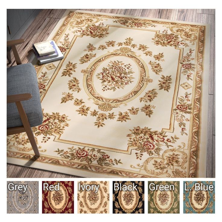 an area rug with different colors and designs