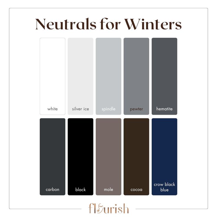 Our Favorite Neutrals For Every Season - flourishstyling.co Spring Palette, Warm Palette, Deep Autumn, Rosé Brown, Deep Winter, Cool Undertones, Different Seasons, Brown Shades, Carbon Black