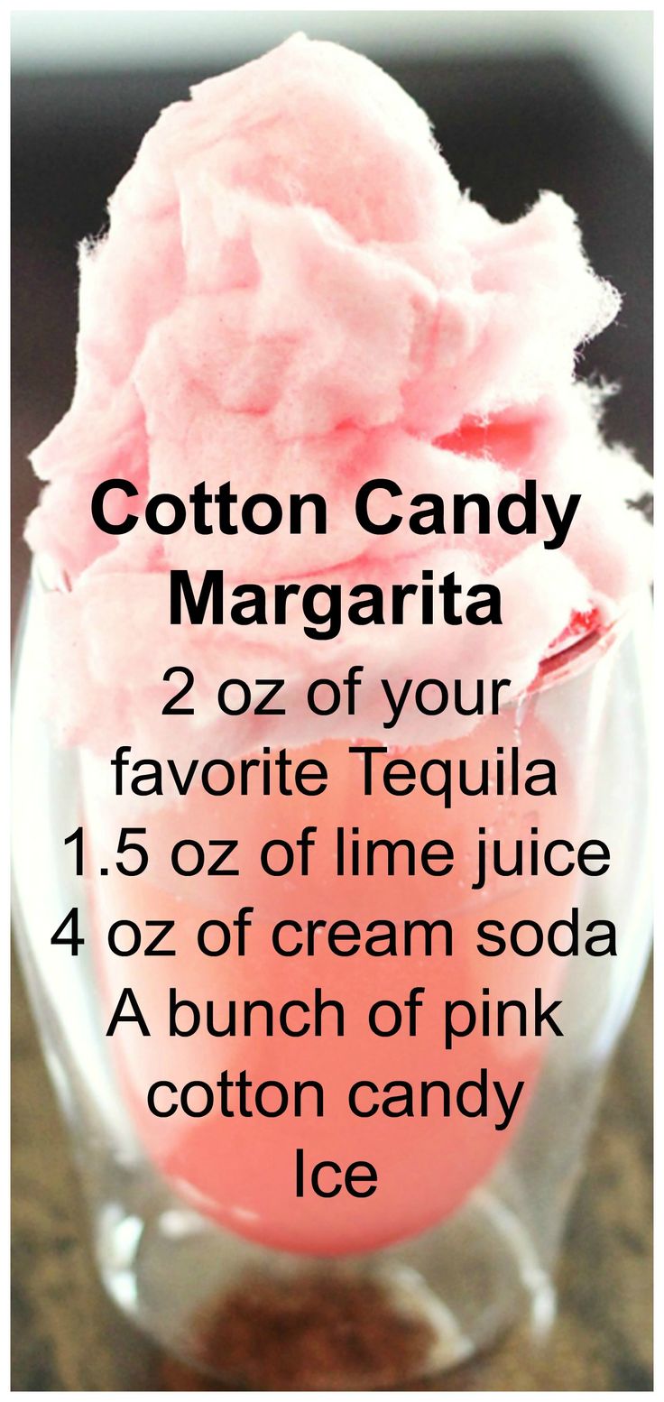 cotton candy margarita recipe in a glass with instructions on how to make the ice cream