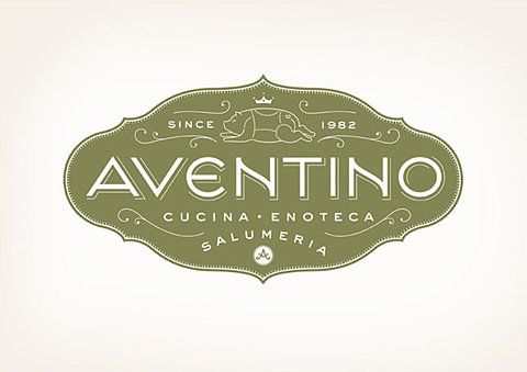 the logo for an italian restaurant called aventino, which is located in salumeria