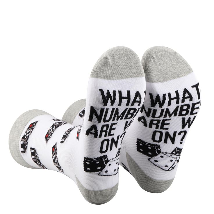 PRICES MAY VARY. 【CRAFTSMANSHIP】 The images and text are sewn on the socks, which are not easy to fade and not easy to break, and have a strong three-dimensional effect. Machine washable. 【SIZE & PACKAGE】: Unisex socks fit men with shoe sizes 6-13 and women with shoe sizes 7 and up. Socks are packaged in a ziplock bag. 【MATERIAL】Made of 80% combed cotton, 17% polyester, 3% elastane, ensuring the socks are soft, comfortable, stretchy and breathable. Do not fade. 【APPLICABLE OCCASIONS】Suitable for Bunco Gift Ideas, Bedazzled Socks, Bunco Gifts, Bunco Party, Dice Gifts, Sock Gift, Heated Socks, Walk To School, Ziplock Bag