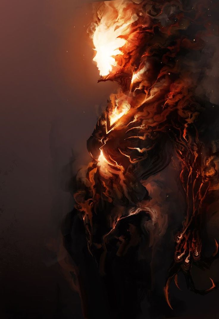 an artistic painting of a fire breathing creature with flames coming out of its back end