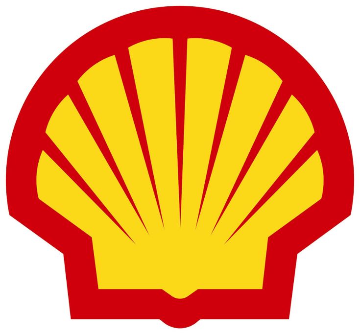 a red and yellow shell logo on a white background