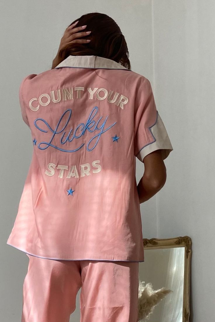 LUCKY STARS SLEEPWEAR SET — Understated Leather Leather Artwork, Daydream Believer, Lifestyle Shoot, Womens Workout, Quiet Life, Workout Outfits, Leather Denim, Sleepwear Sets, Lucky Star