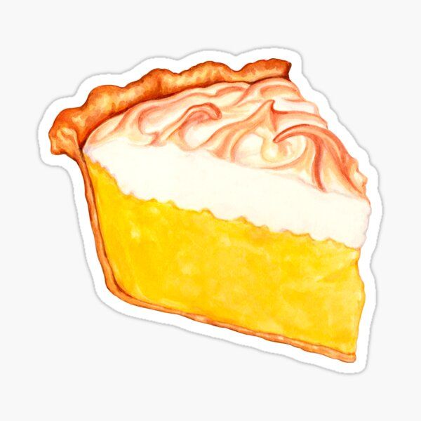 a piece of pie with white and yellow icing on it's crusts