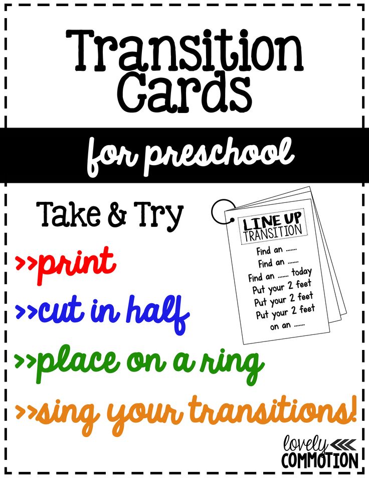 the transition cards for preschool to take and try