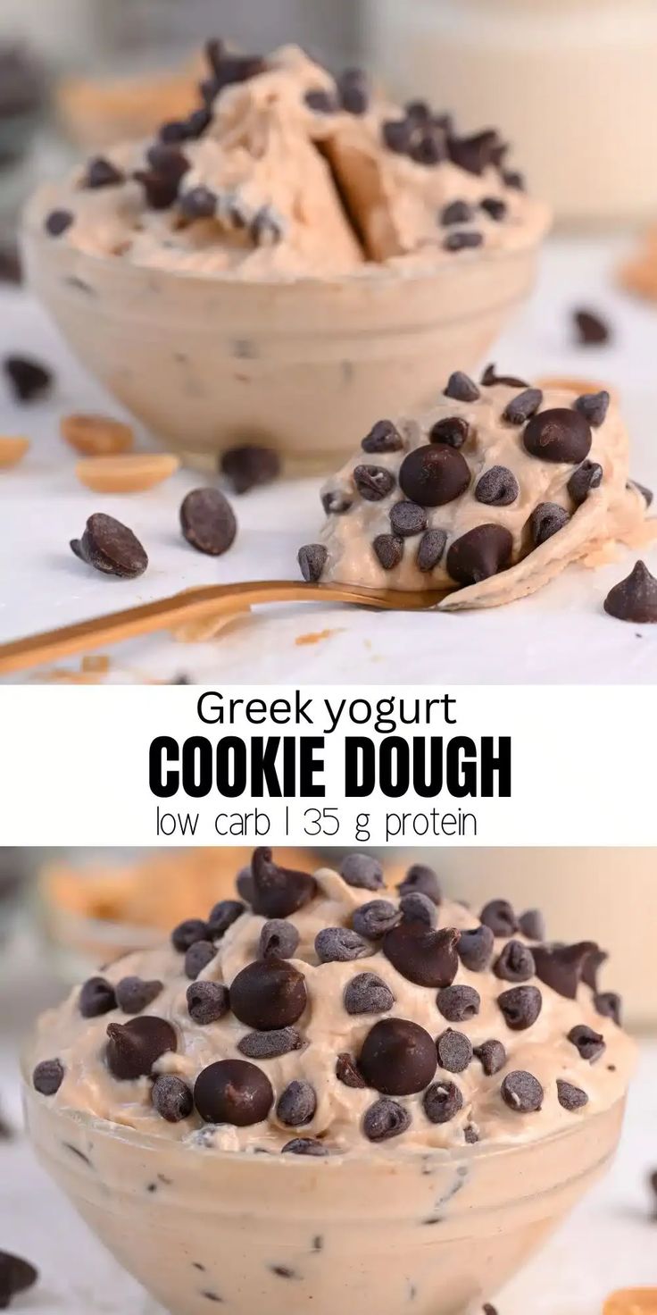 Yogurt Cookie Dough, Greek Yogurt Cookie Dough, Greek Yogurt Cookies, Protein Greek Yogurt, Cookie Dough Yogurt, Healthy Protein Desserts, Protein Cookie Dough, High Protein Desserts, Healthy Protein Snacks