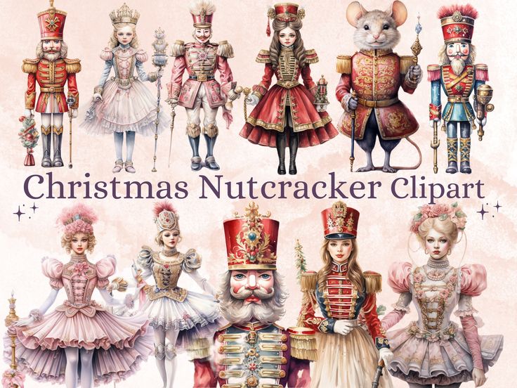 the christmas nutcracker clipart collection is available for commercial use in your design projects