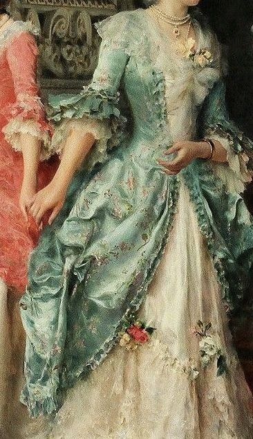 Rococo Dresses, Marie Antoinette Aesthetic, Rococo Aesthetic, Rococo Dress, Rococo Art, Rococo Fashion, Victorian Paintings, 1800s Fashion, Century Dress