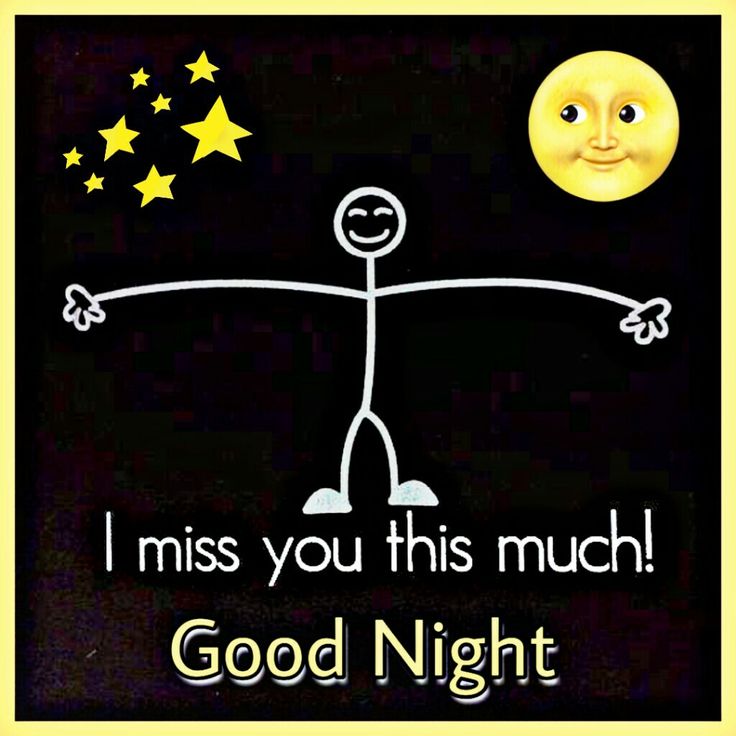 an image of a cartoon character with stars on his head and the words, i miss you this much good night