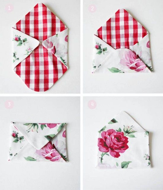 four different ways to make a flowered bandana with gingham cloths