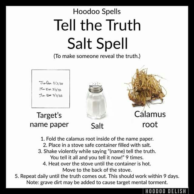 Tell the Truth Salt Spell Hoodoo Delish, Hoodoo Conjure Rootwork, Truth Spell, Hoodoo Magic, Hoodoo Conjure, Hoodoo Spells, Witchcraft Spells For Beginners, Spells For Beginners, The Cauldron