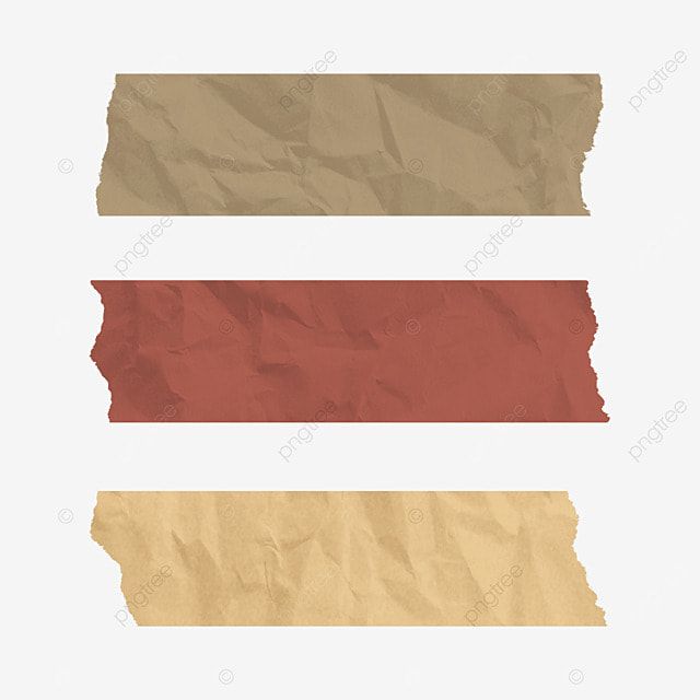 three pieces of crumpled paper with different colors on each side, including brown and tan