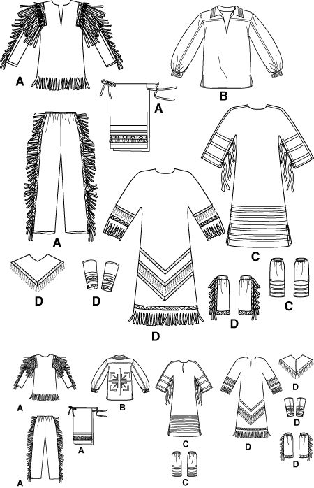 sewing pattern for children's clothing with fringed sleeves and long sleeves, from the book