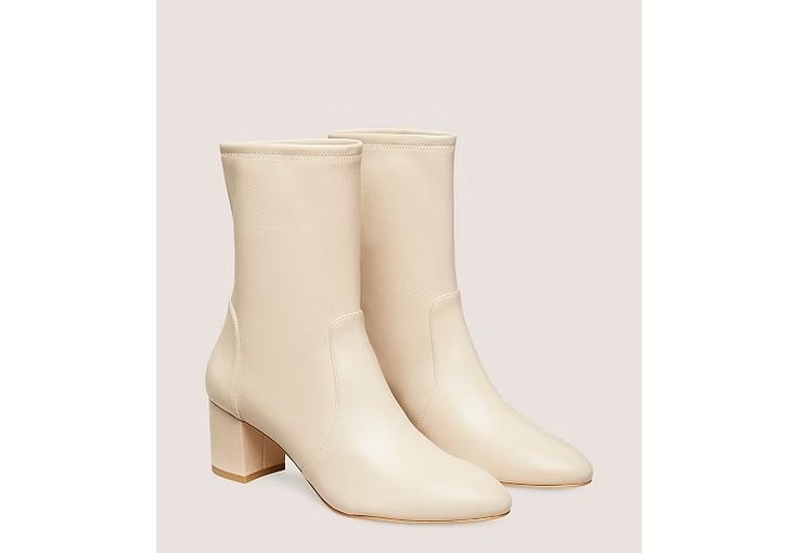 Ariana 60 Sock Bootie | Stuart Weitzman Sock Bootie, Day And Night, Nappa Leather, Stuart Weitzman, Bootie, Block Heels, Heel Height, Sleek, Socks