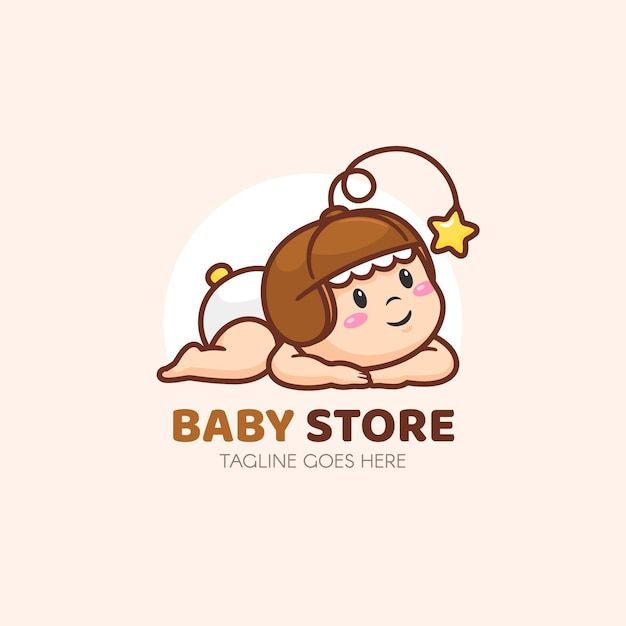 Detailed baby logo template | Free Vector #Freepik #freevector #baby-logo #kids-logo #logo-templates #logo-symbol Baby Logo Branding, Storing Baby Clothes, Family Logo, Free Logo Templates, Circular Logo, Baby Logo, Moon Logo, Baby Banners, Baby Trend