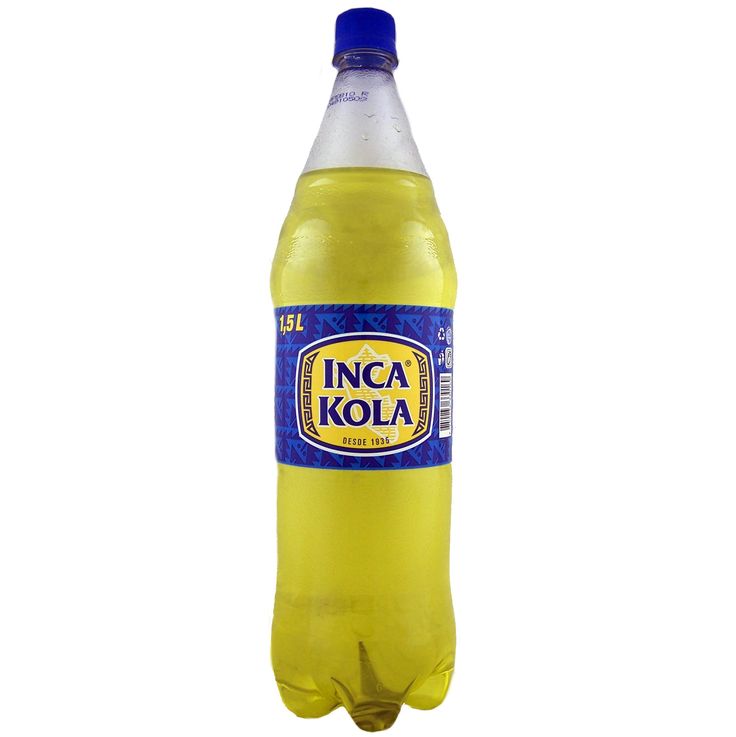 a bottle of kola lemonade on a white background with clipping to the side