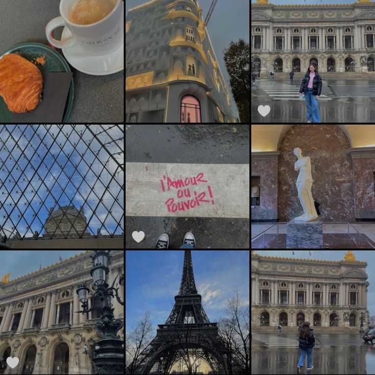 a collage of photos with the eiffel tower in paris