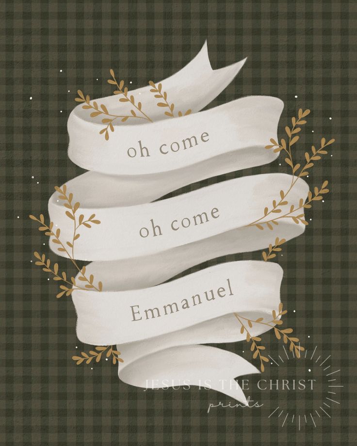 an old fashioned christmas card with the words oh come, oh come