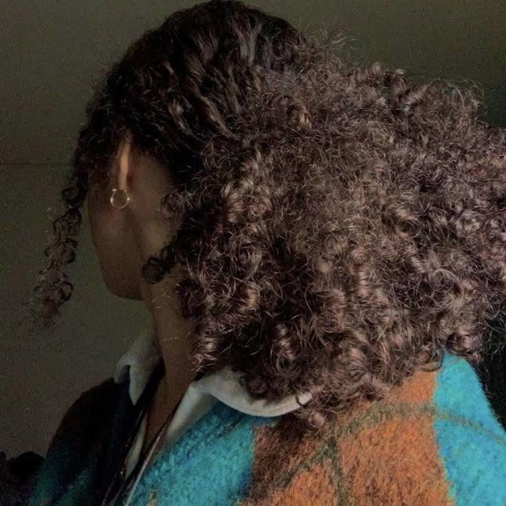 the back of a woman's head with curly hair