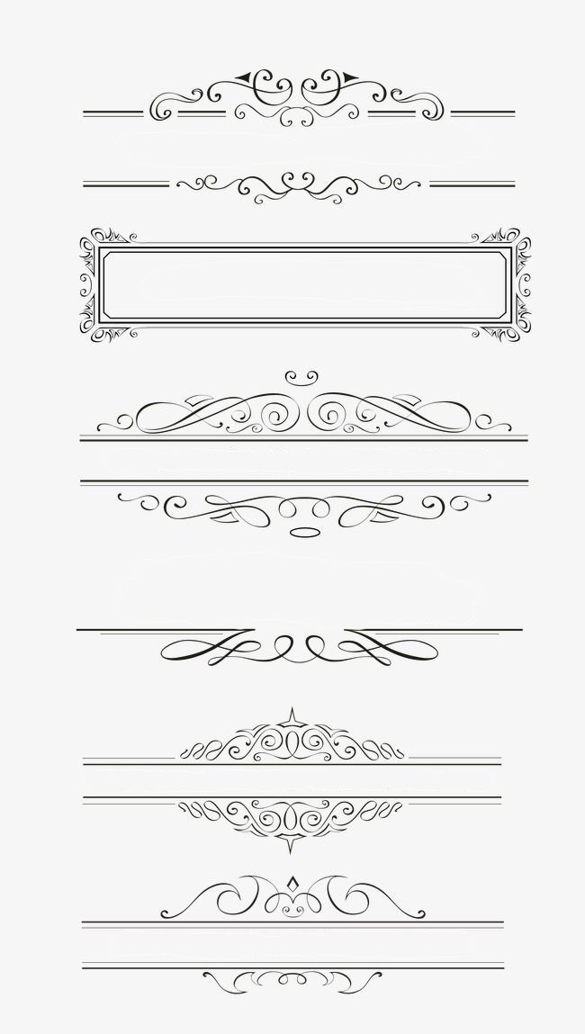 a set of ornate calligraphys in black and white