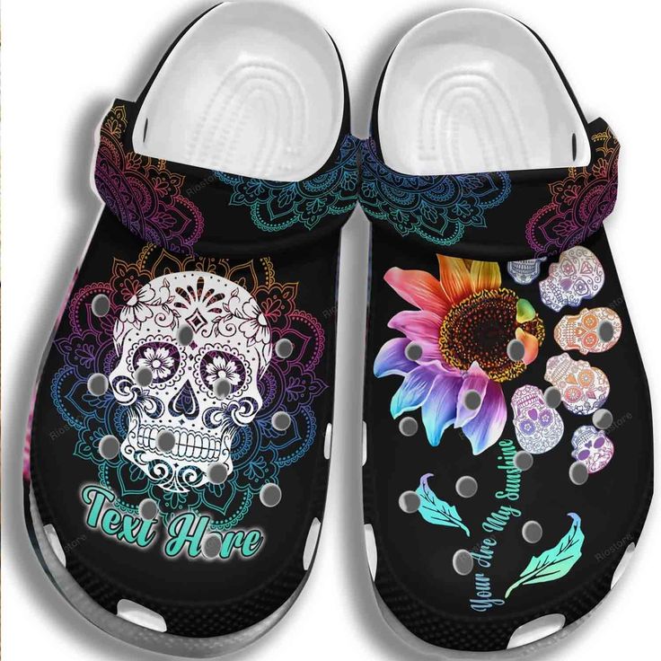 Get your product: Sugar Skull Zero Given Sunflower Hippie Personalized Crocs Shoes - Mexican Skull Flower Tatoo Shoes Crocbland Clog Gifts For Men Women
1. PRODUCT INFORMATION:

Incredibly light and fun to wear.
Water-friendly and buoyant; weighs only ounces.
Ventilation ports add breathability and help shed water and debris.
Easy to clean and quick to dry.
Upper: Croslite.
Lining: Croslite.
Sole: Croslite.
2. SIZE CHART:
3. RETURN:
We will gladly issue you a replacement item or issue a refund b Mexican Skull, Skull Flower, Crocs Clog, Sugar Skull Tattoos, Mexican Skulls, Crocs Classic Clogs, Flower Skull, Shoe Gifts, Crocs Shoes