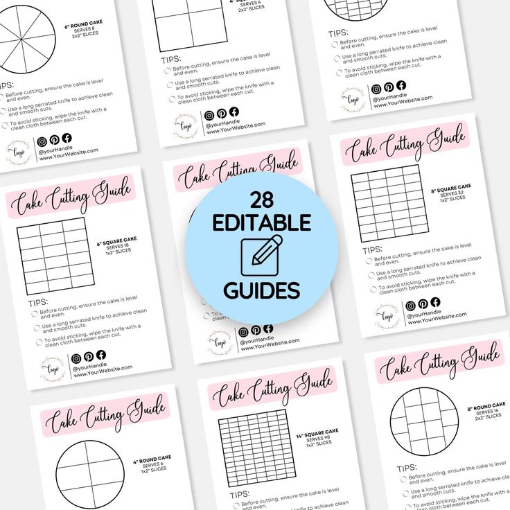 eight printable worksheets with the text, 28 editable guides on them