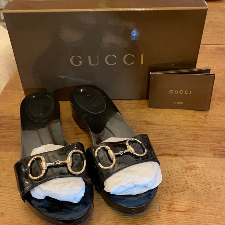 Gwen Low Black Gucci Clogs. Great Used Condition. Only Worn A Few Times. Has Original Gucci Shoe Bag And Box With Control Card. Gorgeous Shoes! Gucci Clogs, Gucci Shoe, Shoes Gucci, Gorgeous Shoes, Gucci Black, Gucci Shoes, Mule Clogs, Mules Shoes, Clogs