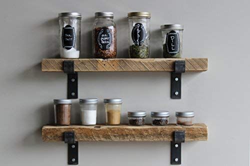 PRICES MAY VARY. Set of (2) reclaimed barnwood accent shelves - mounting hardware included. Each shelf measures 24" x 4.5" x 2" nominal Each piece is unique and handmade by Amish artisans from authentic reclaimed barnwood in Lancaster County, PA Available in multiple colors including Natural (no stain), Coffee Bean, or White Wash Please note: Natural (no stain) shelves are not stained; all coloring is naturally occurring from years in the barn; when shelves are cut to size, ends may be lighter S Accent Shelves, Natural Shelves, Accent Shelf, Chicken Barn, Corner Wall Shelves, Railroad Spikes, Old Barn Wood, Coffee Bars, Kids Study