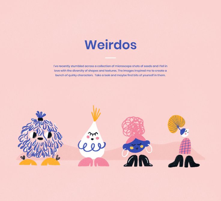 an image of weird looking animals on a pink background with the words weirdos above it