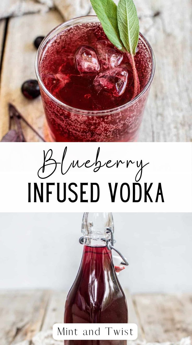 blueberry infused vodka with mint and twist