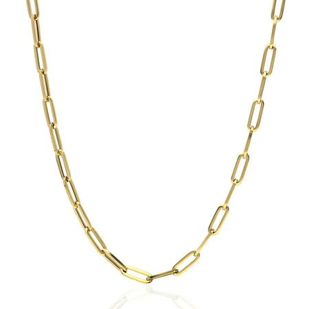 Length (inches): 18 Product Category: Chains & Necklaces Weight (gm): 6, 6.7, 7.5, 8.3, 9, 11.5 Body Area: Neck Occasion: Any For: Women, Men Metal: Yellow Gold Metal Purity: 14K Base Metal: Yellow Gold, 14k Finish: High Polished Link Style: Elongated Link Type: Hollow Clasp Type: Lobster Claw Color: Yellow Length (inches): 16, 18, 20, 22, 24, 30 Width (mm): 4 Brand: WJD Exclusives Crafted in: Europe Size: one size.  Color: Metal Type.  Gender: unisex.  Age Group: adult. Gold Bangle Bracelets, Real Gold Necklace, Yellow Gold Bangle, Heart Accessories, Chains Necklaces, Gold Bangle, Gorgeous Bracelet, Silver Shop, Belly Rings