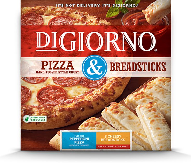 a bag of digiorno pizza and breadsticks