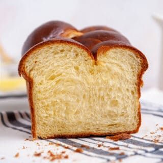 a piece of bread that is sitting on a table