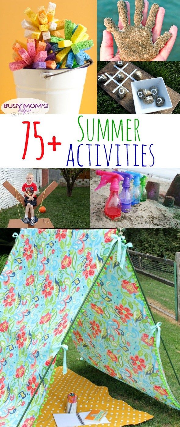 75+ Summer Activities for Kids and Families / round up by BusymomsHelper.com Diy With Kids, Summer Fun For Kids, Fun Summer Activities, Summertime Fun, Summer Activities For Kids, Summer Bucket Lists, Backyard Fun, Fun Activities For Kids, Craft Activities For Kids