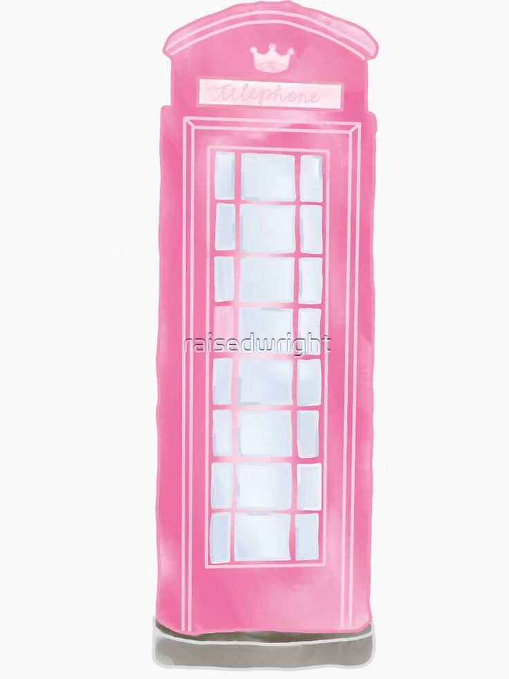 a pink phone booth sitting on top of a white floor