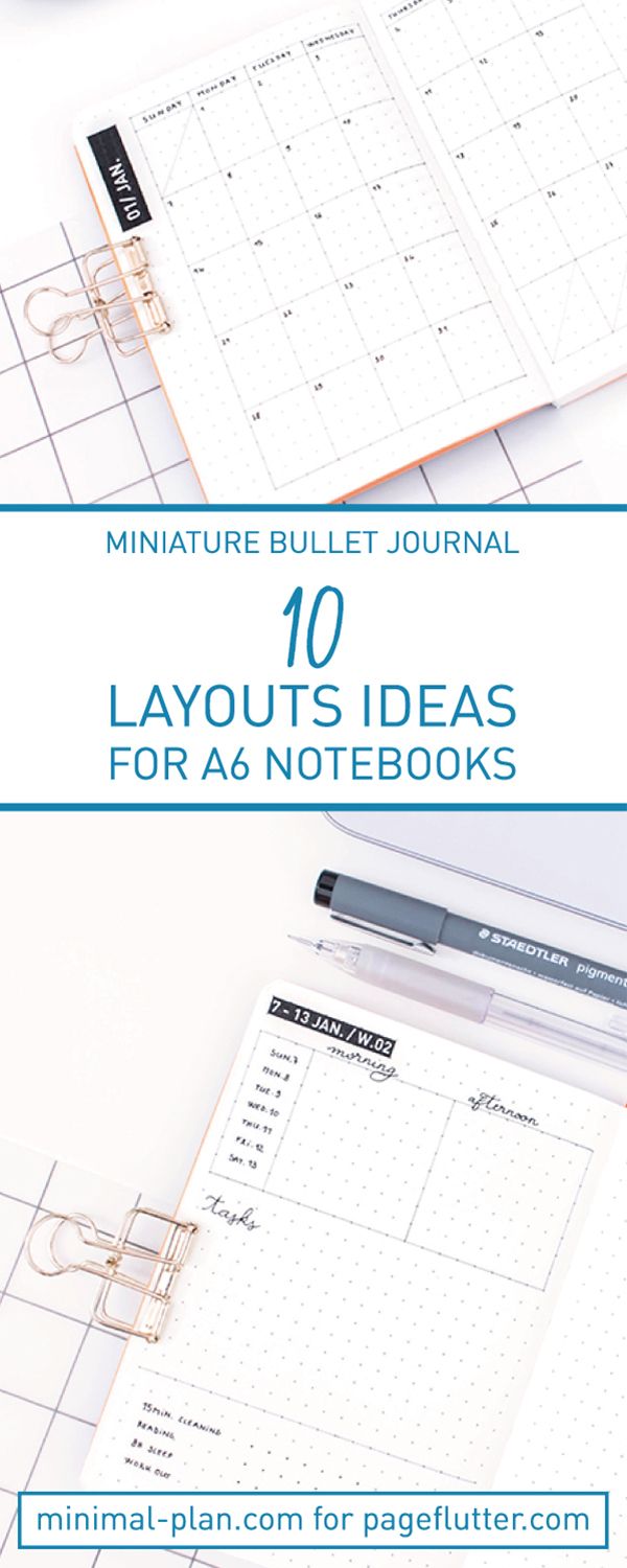 a notebook with the title 10 layouts ideas for a4 notebooks on it