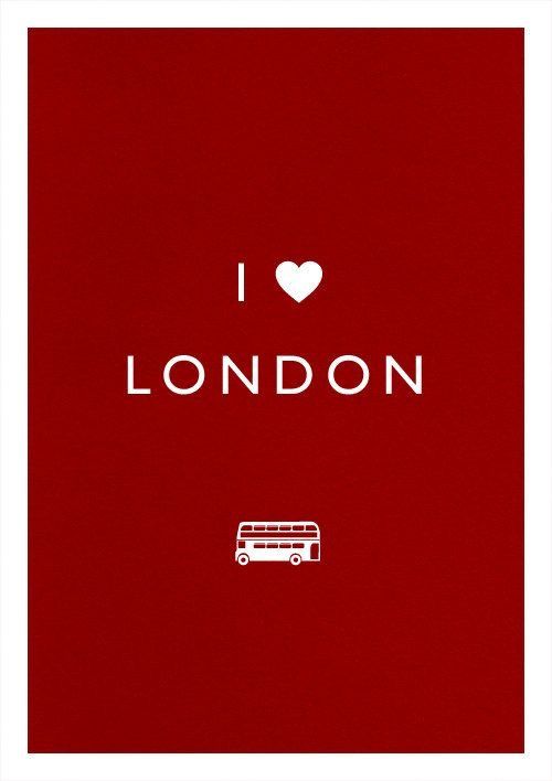 i love london with a bus and heart in the middle on a red paper background