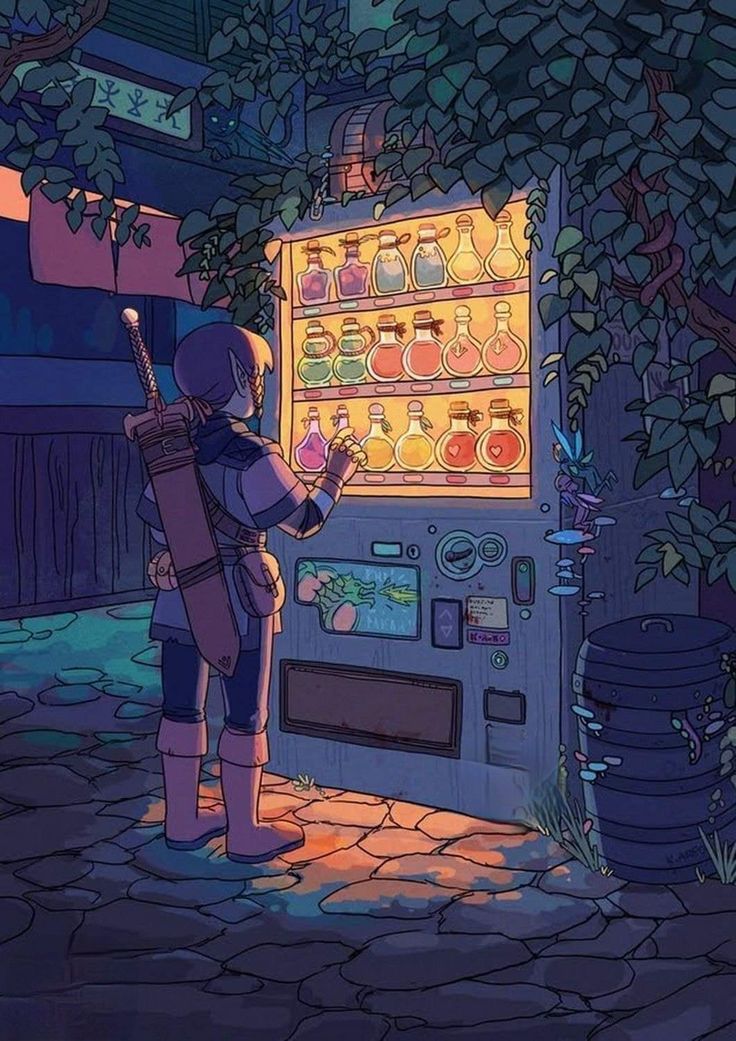 a person standing in front of a vending machine