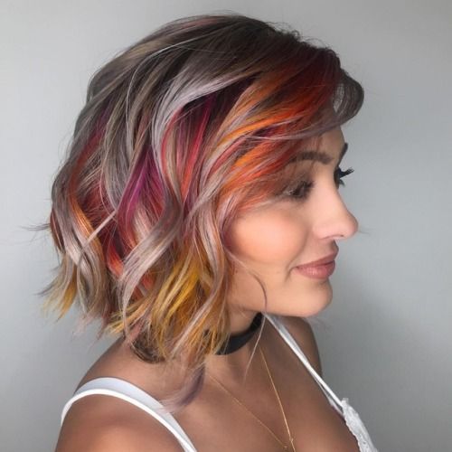 IG: hairbyfranco Bangs With Medium Hair, Funky Hairstyles, Hair Affair, Hair Colorist, Hair Inspiration Color, Hair Stuff, Rainbow Hair, Cool Hair Color, Hair Today