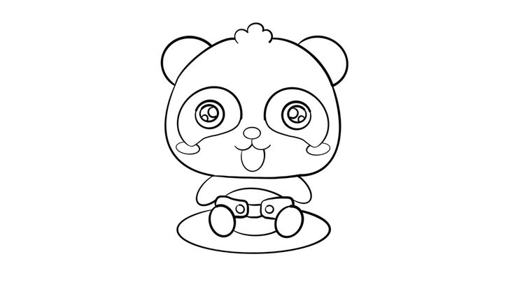 a panda bear holding a controller in its paws, with eyes wide open and one eye closed