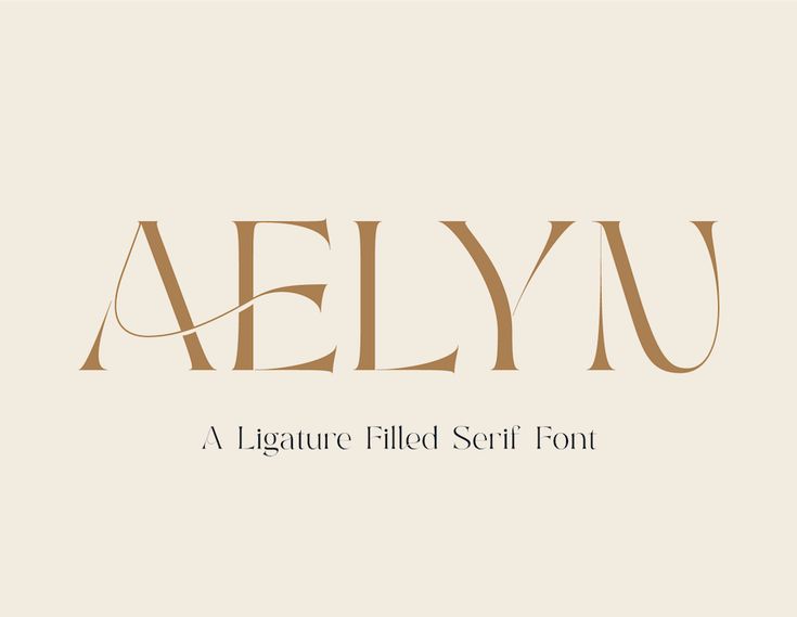 the fontface for aelyn is shown in brown and tan tones, with an elegant