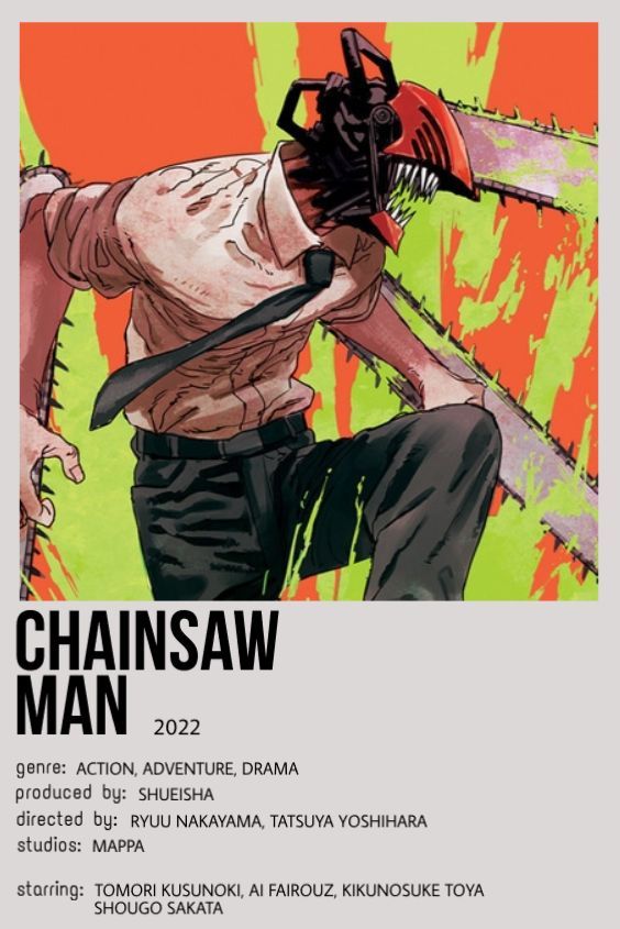 the poster for chainsaw man, which is featured in an advertiser's book